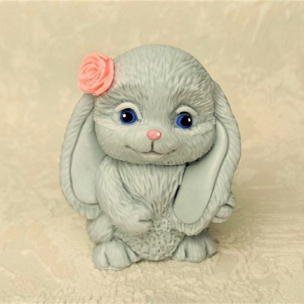 cute bunny with flower soap
