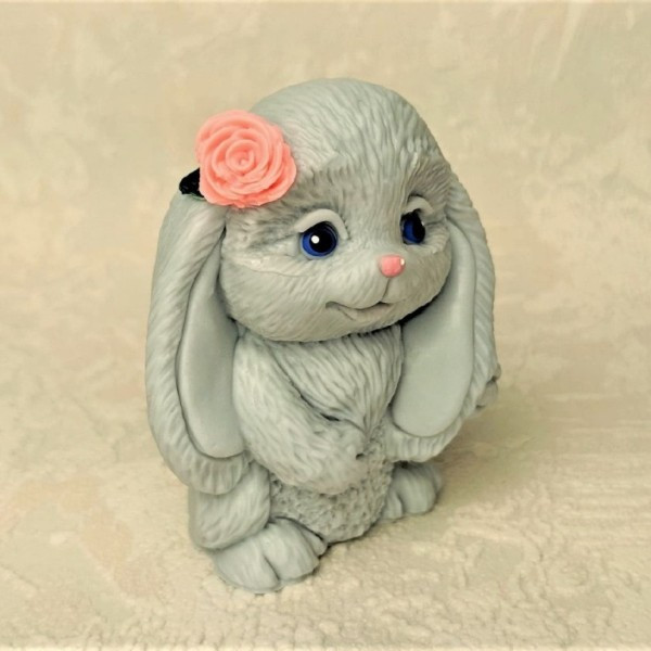 cute bunny with flower soap 2