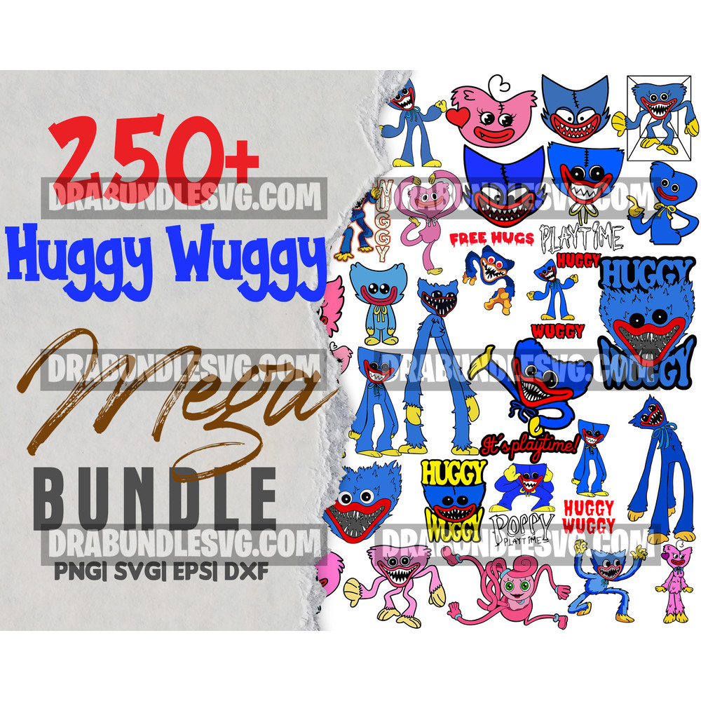 Huggy Wuggy Kissy Missy Poppy Playtime bundle SVG, Huggy Wuggy Kissy Missy sublimation, Huggy wuggy digital files PNG, DXF.jpg