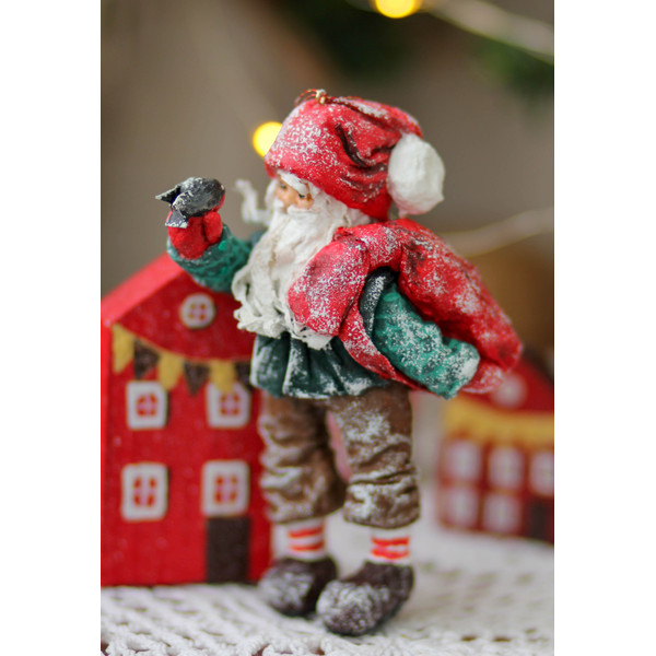 Christmas Textile Handmade Interior gift Vintage retro dolls teddy bear OOAK art (4).jpg