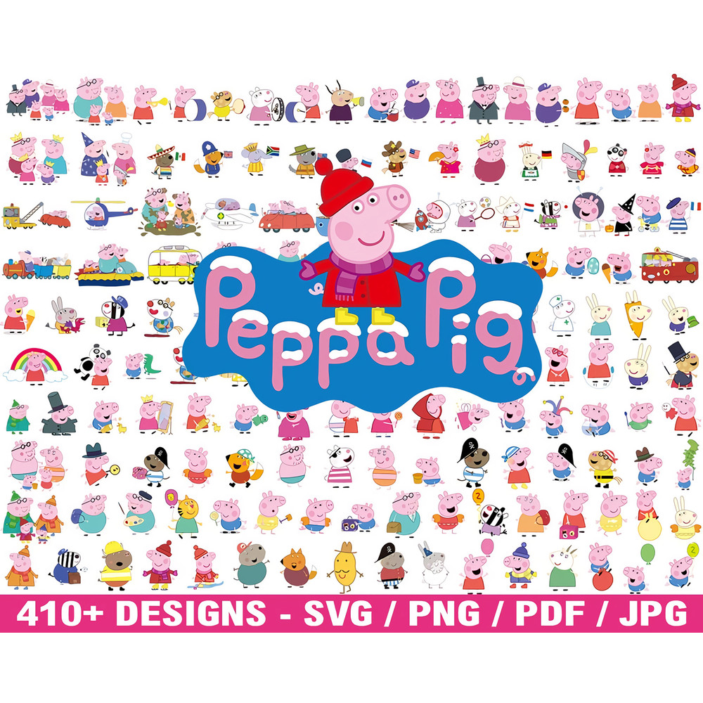 Peppa Pig SVG, Peppa pig bundle family svg, peppa pig png, Peppa Pig layered, Peppa Alphabet, 1500 Peppa Pig Files.jpg