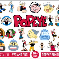 popeye svg, olive, wimpy, bluto, digital download, svg, png, design, clipart, cricut, silhouette, instant download