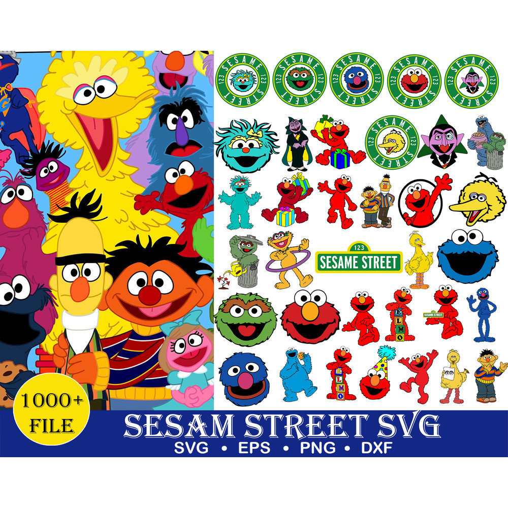 Sesame Monster, Cookie Monster Png Bundle, Street Monster, Red Monster Png, Monster Friends Png, Characters Png, Cut files for Cricut.jpg