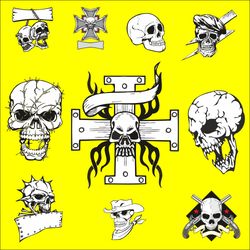 Skull Silhouette svg, skull svg bundle, Skull SVG, Skull Clipart, Skull Cut Files, Skull Vector