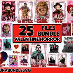 valentines day quotes horror characters png sublimation 6 design bundle , freddy krueger, jason voorhees, michael myers