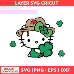 love hello kitty bad bunny patricks day svg, bad bunny patricks day svg, png, pdf, dxf digital fille