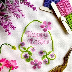 floral easter egg ornament cross stitch pattern pdf by crossstitchingforfun instant download, easter  egg collection