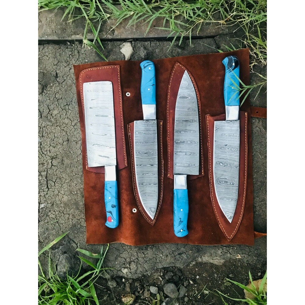 Custom Handforged Damascus steel Chef Knives set BBQ Knife set 2.jpg