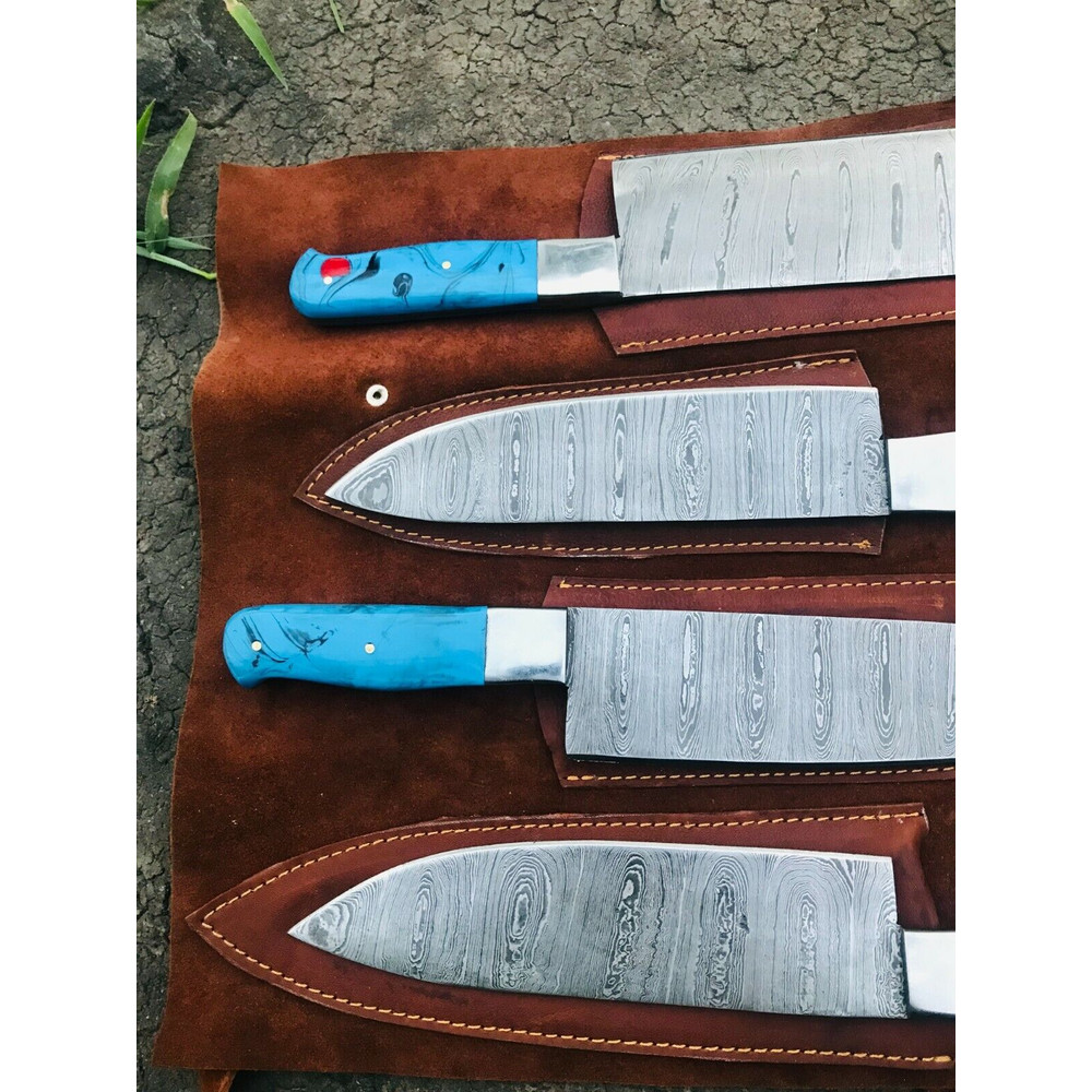 Custom Handforged Damascus steel Chef Knives set BBQ Knife set 3.jpg