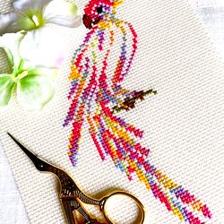 VARIEGATED PARROT Cross stitch pattern PDF by CrossStitchingForFun Instant Download. VARIEGATED CROSS STITCHING