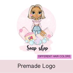 Lovable soap maker logo, soap premade logo, bath bombs logo, soap bomb logo, soap company logo, cosmetics logo design