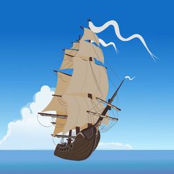 Sailing ship - boating design - Nautical life || Digital Print || Nautical Decor Art || Digital Download Wall Art