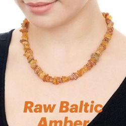 Raw Amber necklace Baltic Amber jewelry adult women men beads necklace pain relief thyroid healing necklace for anxiety