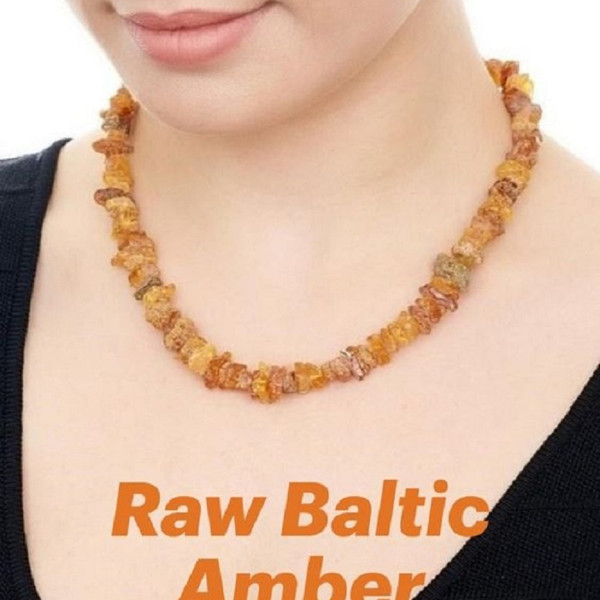 Raw amber necklace Baltic amber jewelry adult women men beads necklace pain relief, thyroid healing, for anxiety.jpg