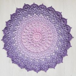 handmade crochet table cover: lace doily round tablecloth