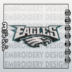 Philadelphia Eagles Embroidery Files, NFL Logo Embroidery Designs, NFL Eagles, NFL Machine Embroidery Designs