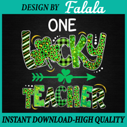 one lucky teacher png school st patrick day, st patrick's day leopard shamrock png, patrick day png, digital download