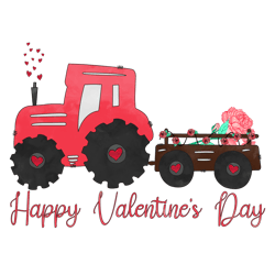 happy valentine's day tractor png files, valentine png