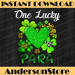 Shamrock Leopard Plaid One Lucky Para PNG, St. Patricks Day Png One Lucky Para Professional Png