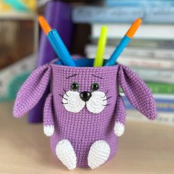 PDF Crochet patterns pencil holder tiger and bunny