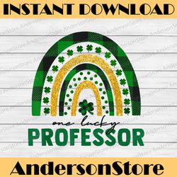 one lucky professor rainbow png, st patricks day png, st. patrick's day png, shamrock png, professor png