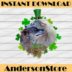 st patrick's day png, irish saint patrick shamrock wolf png, green wolf leprechaun st patrick's day png