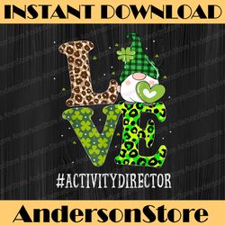activity director love png, st patricks day gnome leopard png, gnome st patrick, st patricks sublimation