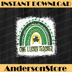 one lucky teacher rainbow png school st patrick is day, st patrick is day leopard shamrock png, st.patricks day teacher