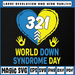 blue yellow heart 321 world down syndrome awareness day svg png, mardi gras carnival, digital download