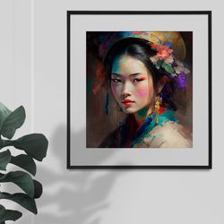 beautiful japanese girl art printable