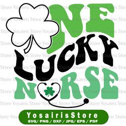 one lucky nurse svg | saint patricks day svg | retro saint patricks svg | svg file | png file | eps file