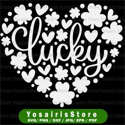 heart shamrock svg | love clover svg | png/eps/dxf cut files for shirts | st. patrick's day gift