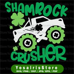 Shamrock crusher SVG, Boys St Patrick day SVG, Shamrock monster truck SVG, St Patrick cut files