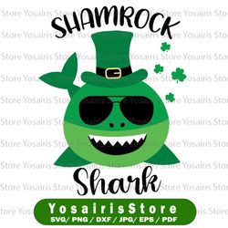 Shamrock Shark  SVG, St Patricks SVG File, Shark svg, Kid's St Patricks Day Download, EPS, png, dxf, silhouette file,