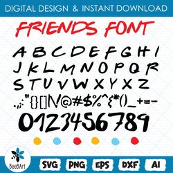 Friends Alphabet SVG, Friends Font SVG, Friends SVG, Instant Download, Font, Alphabet Svg, Friends Tv Show Font, Digital