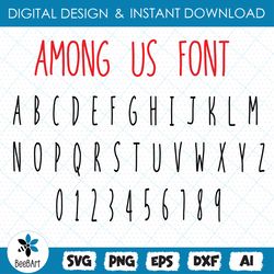 Among Us Font, ttf svg png font, Among us alphabet, Among us cricut, Doodle font, Font video game, Among us sticker, Amo