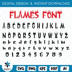Flame Font svg, Fire Font svg, Thrasher Font svg, Skateboard Font, Cricut Silhouette Font, svg, eps, png, dxf