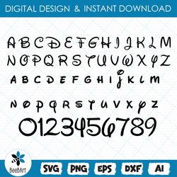 disney svg font instant download