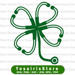 Nurse St. Patrick's Day SVG, Stethoscope SVG, Shamrock Stethoscope, St. Patrick's Day Medical SVG, Nurse svg