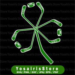 clipart shamrock hockey st patrick's day for silhouette, cricut, svg compatible