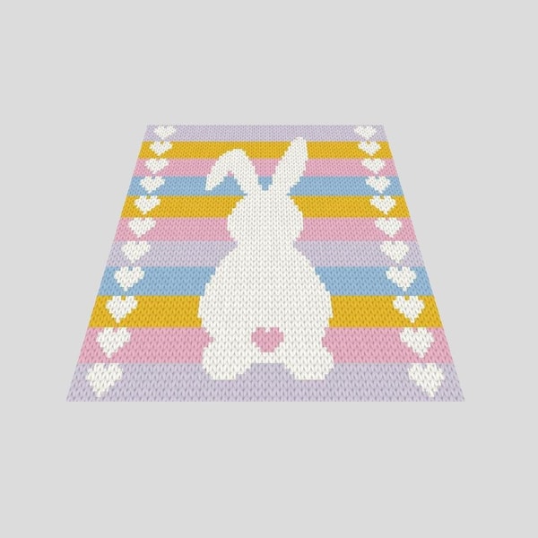 Loop yarn Bunny Rainbow blanket pattern PDF | Inspire Uplift