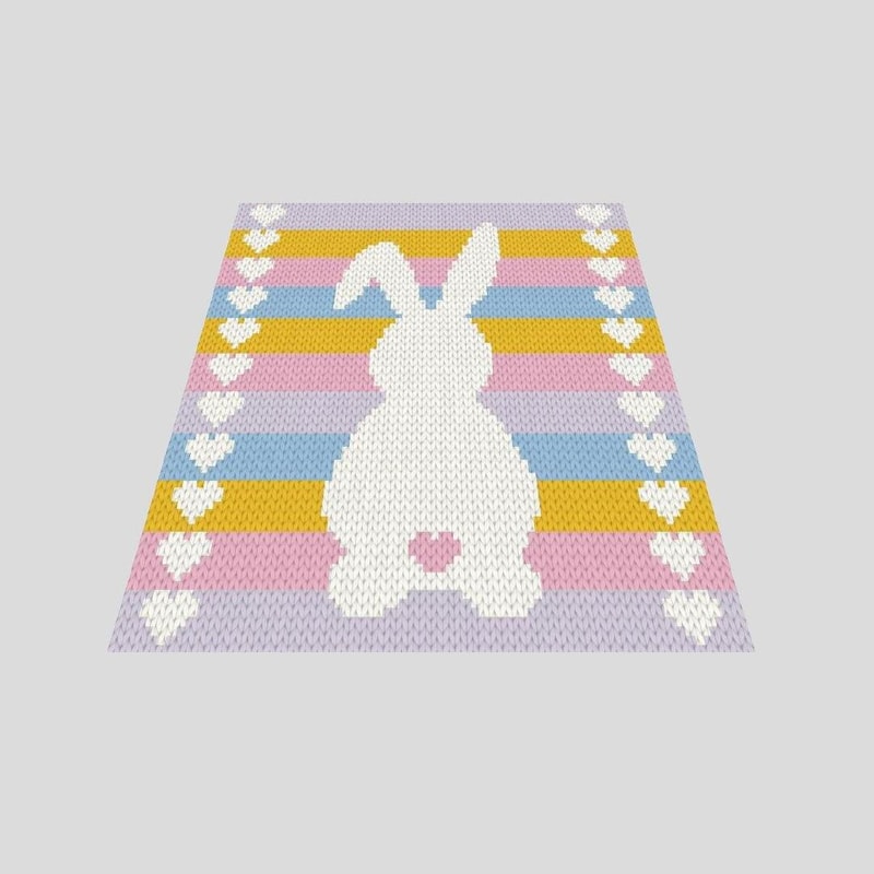 Loop yarn Bunny Rainbow blanket pattern PDF | Inspire Uplift