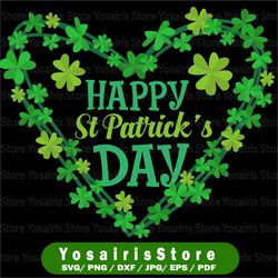 saint patrick's day heart png, happy st patrick's day, instant download.