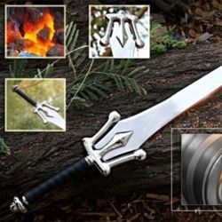 masters of the universe he-man power replica sword, greyskull & silver sword