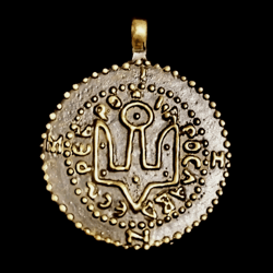 Ukraine brass necklace pendant,ukrainian coin pendant,copy of a medieval coin,ukraine jewelry,ukrainian coin 11th centur