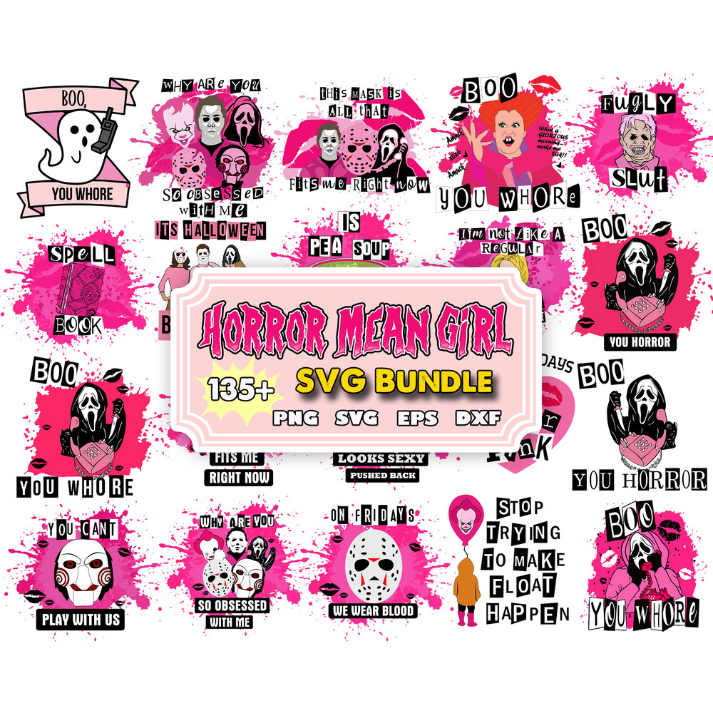 135 Ghost face svg, mean girls,pink png,ghost face png,digital png,halloween png,horror png,movie png.jpg