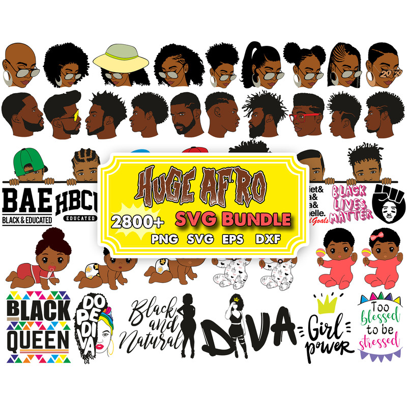 2800 Bundle, Afro Woman SVG, Afro Queen Svg, Afro Lady Svg, afro girl svg, african american svg, Black Woman, Cricut.jpg