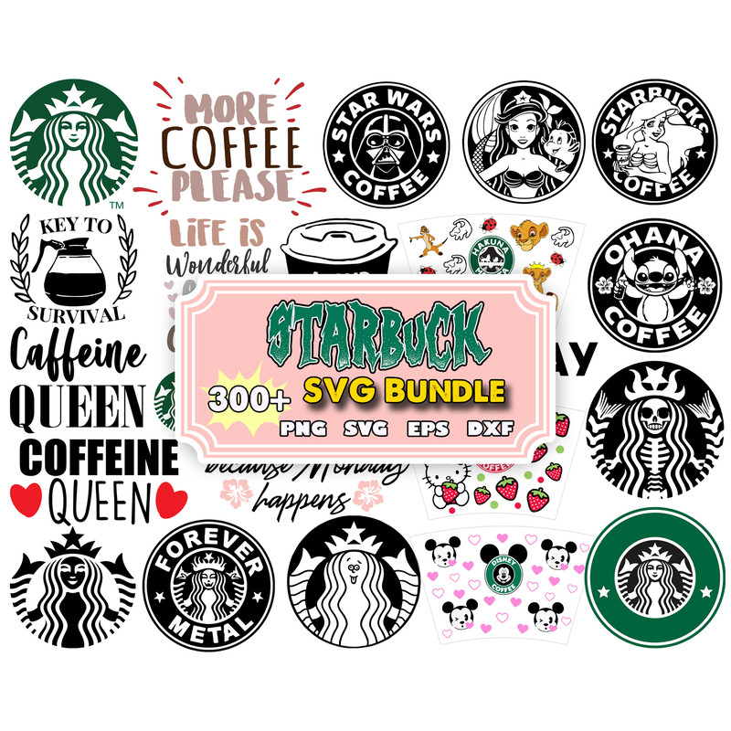 300 Starbucks svg bundle,Starbucks Wrap svg, Starbucks bundle wrap svg, Starbucks Svg files for Cricut & Silhouette.jpg
