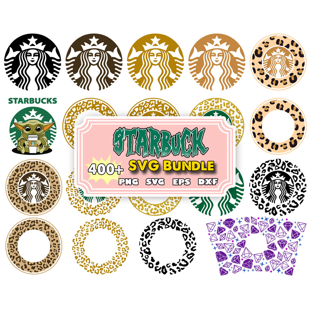 400 Starbucks svg bundle,Starbucks Wrap svg, Starbucks bundle wrap svg, Starbucks Svg files for Cricut & Silhouette.jpg