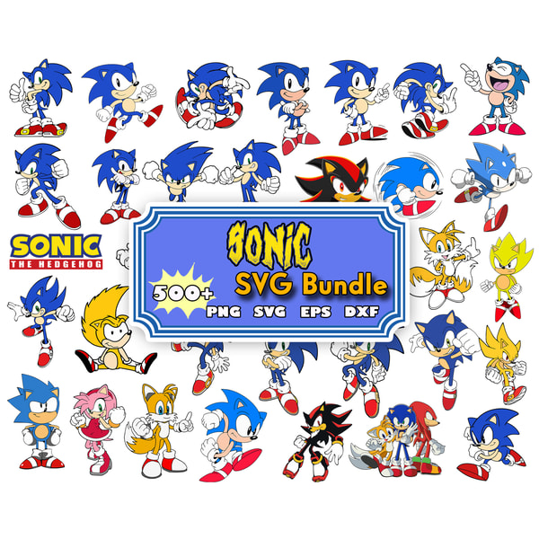 500 Bundle SONIC SVG, The Hedgehog Svg, Sonic Bundle Svg, So | Inspire ...